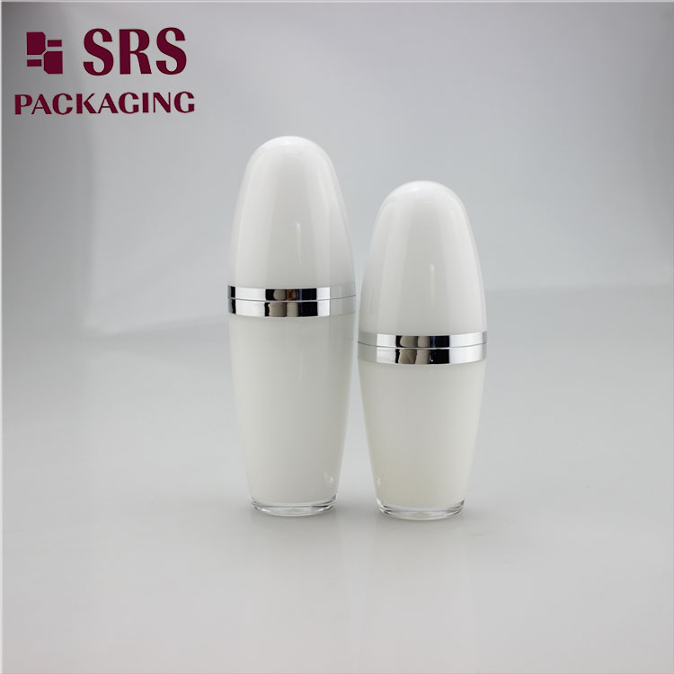 L010 cosmetic ball shape 15ml 30ml acrylic white lotion bottle